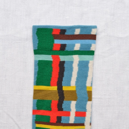 Chaussettes Carreaux Bleu Princier