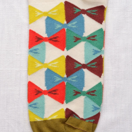 Natural Bow Ankle Socks