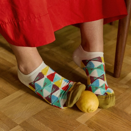 Natural Bow Ankle Socks