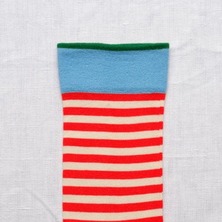 Chaussettes Rayures Vermillon