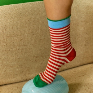 Chaussettes Rayures Vermillon