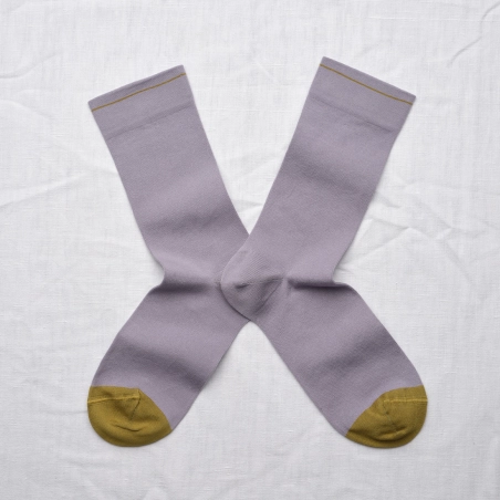 Chaussette Uni Gris-Mauve