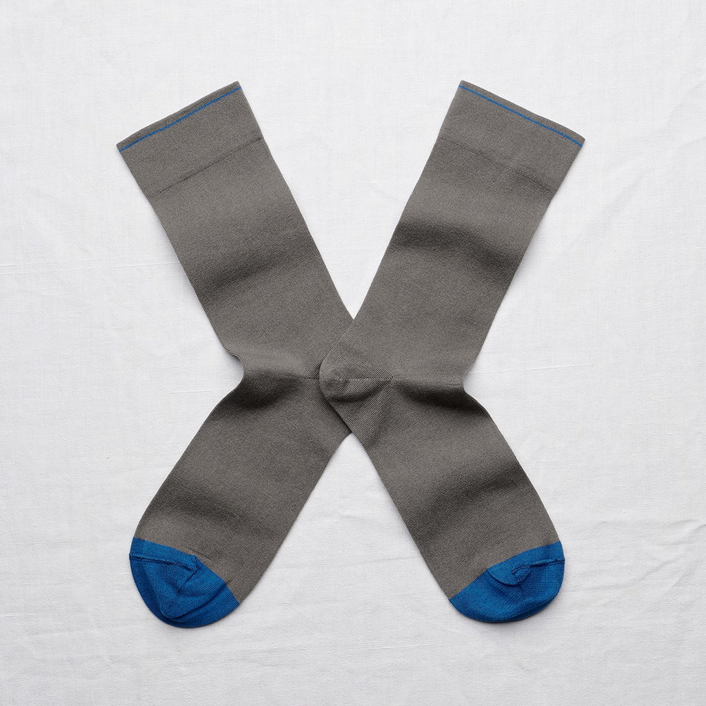 chaussettes - bonne maison -  Uni - Gris - femme - homme - mixte