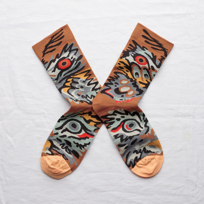 Caramel Butterfly Sock
