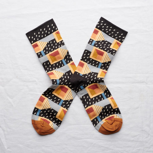 chaussettes - bonne maison -  Carré - Noir - femme - homme - mixte