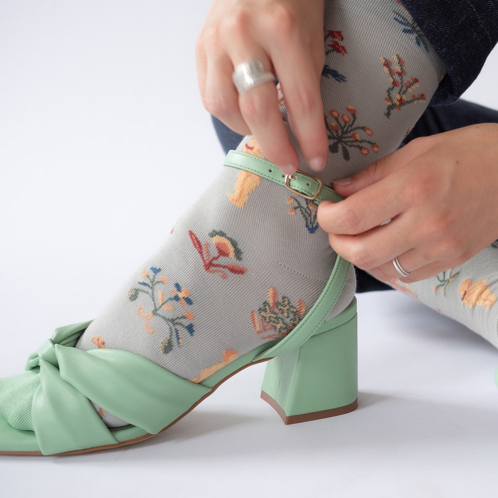 chaussettes - bonne maison -  Mille Fleurs - Vert - femme - homme - mixte