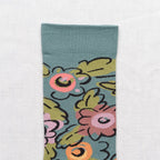 chaussettes - bonne maison -  Fleur - Bleu - femme - homme - mixte