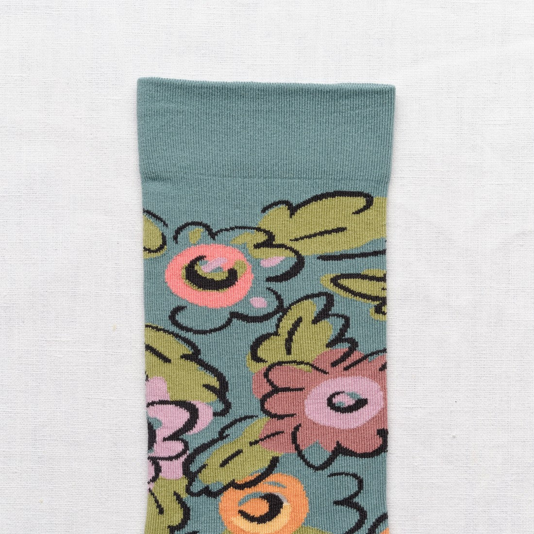 chaussettes - bonne maison -  Fleur - Bleu - femme - homme - mixte
