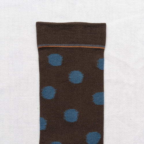chaussettes - bonne maison -  Pois - Marron - femme - homme - mixte