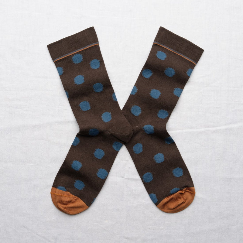 Dark Earth Polka Dot Sock