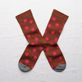 chaussettes - bonne maison -  Pois - Marron - femme - homme - mixte