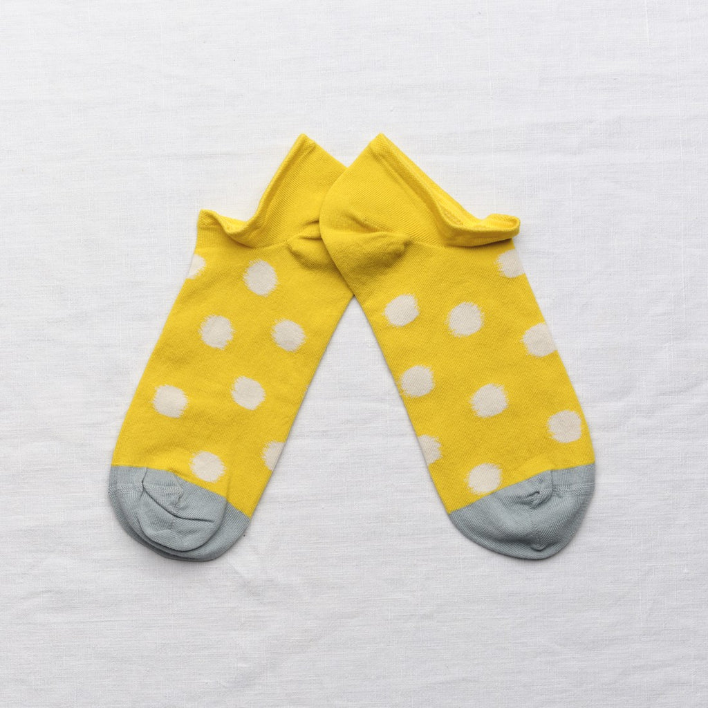 chaussettes - bonne maison -  Pois - Jaune - femme - homme - mixte