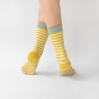 chaussettes - bonne maison - rayure - jaune - femme - homme - mixte