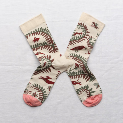 chaussettes - bonne maison -  Oiseau - Blanc - femme - homme - mixte