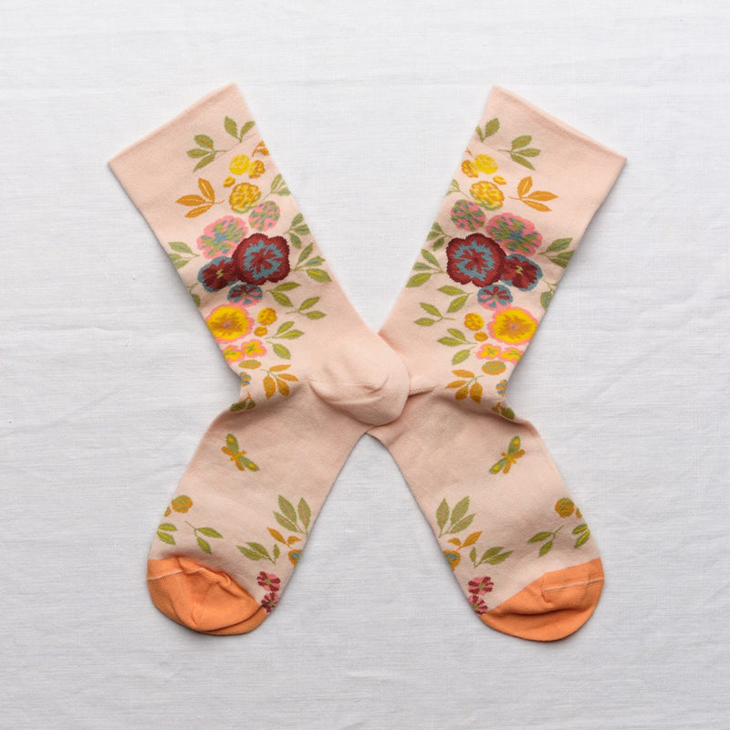 Pink Thought Button Sock
