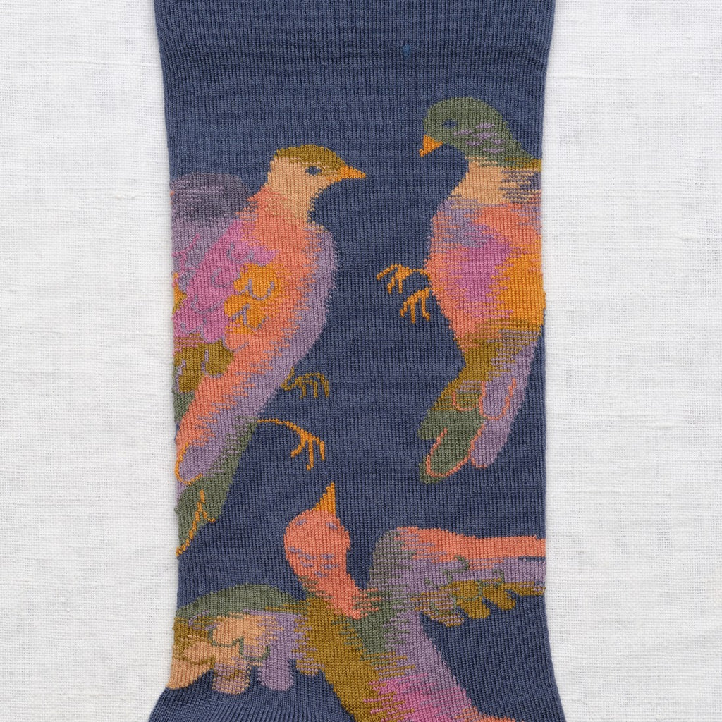 Denim Bird Socks