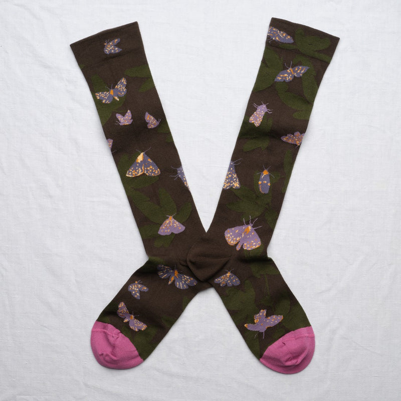 Papillon Mid-Calf Socks - Earth Shadow