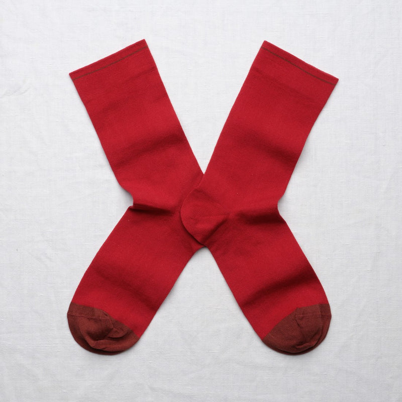 Scarlet Plain Sock