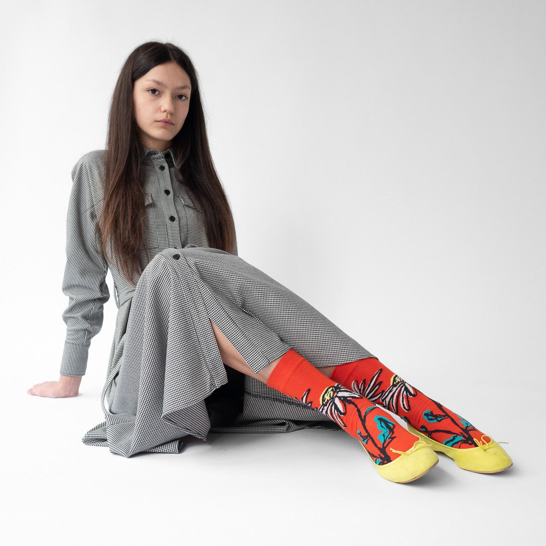 Vermilion Flower Sock