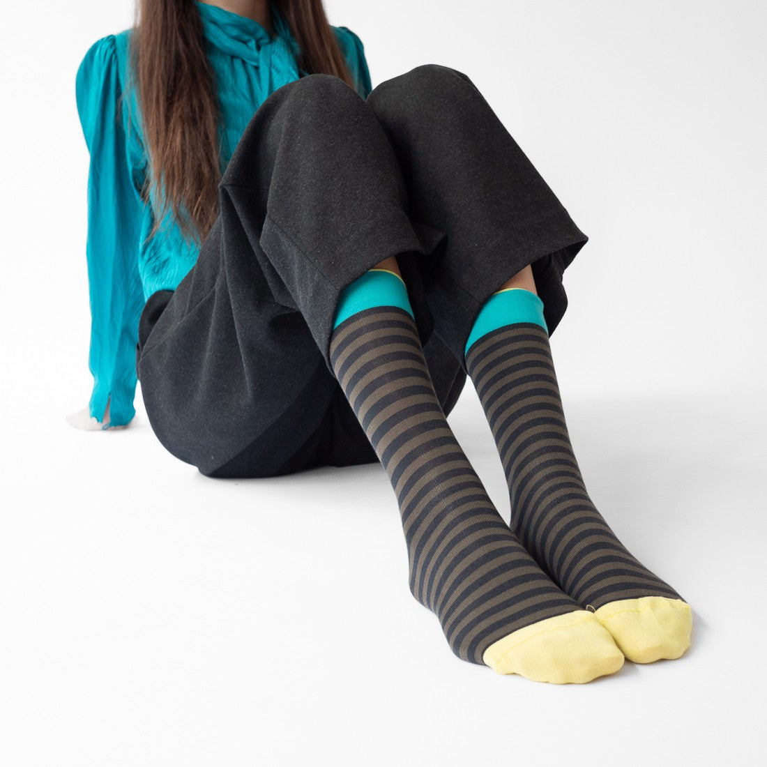 Slate Striped Socks