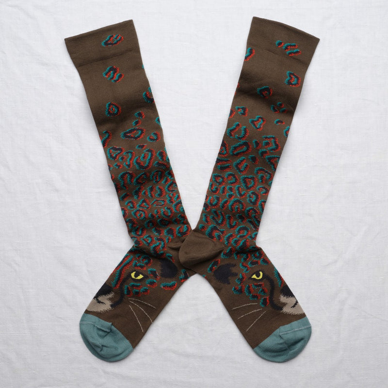 Khaki Leopard Knee-Highs