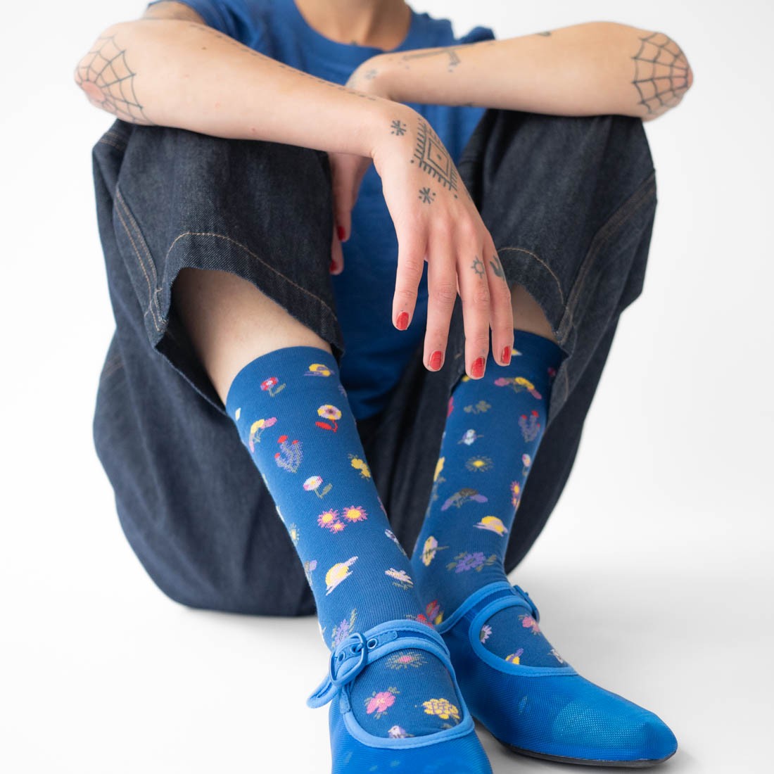 Chaussettes semis bleu