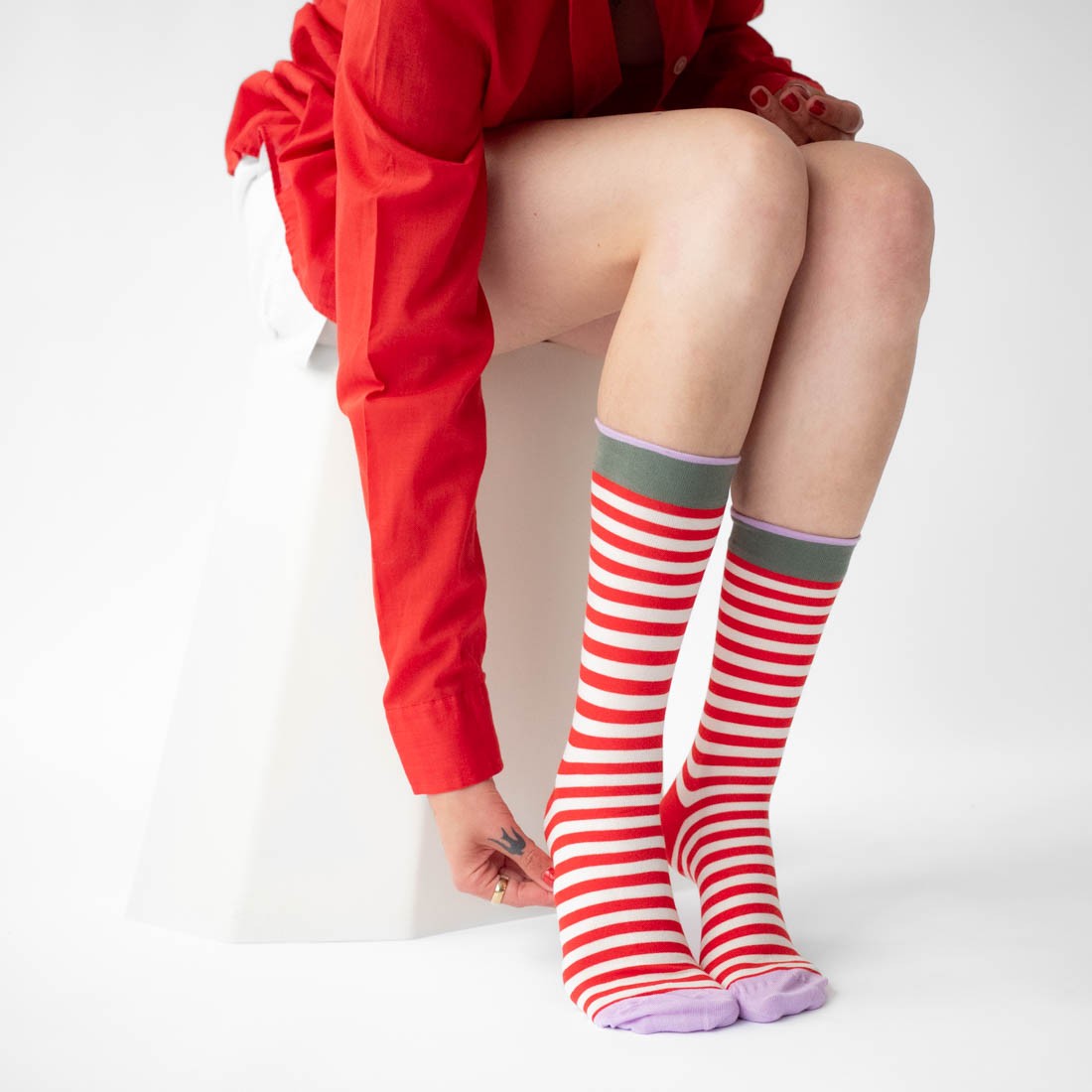 Red Striped Socks