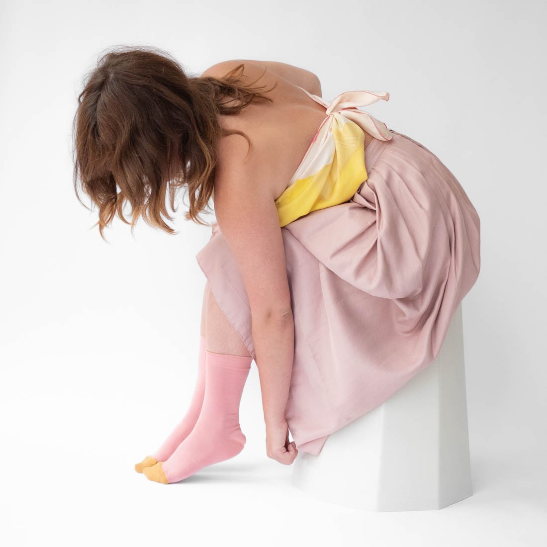 Plain Peach Pink Socks