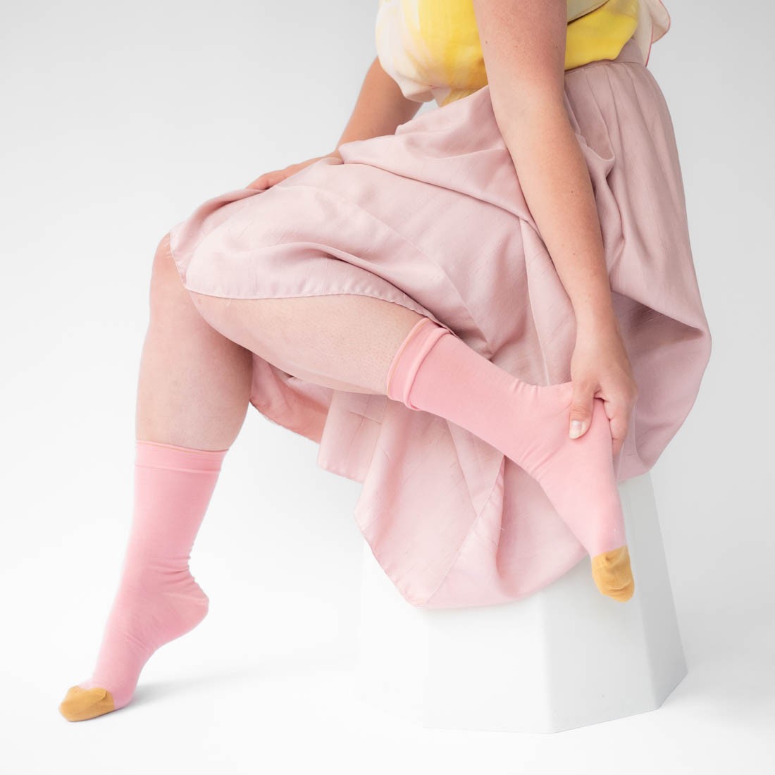 Plain Peach Pink Socks