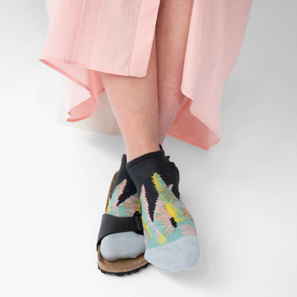 Aloe Short Socks Black Faux