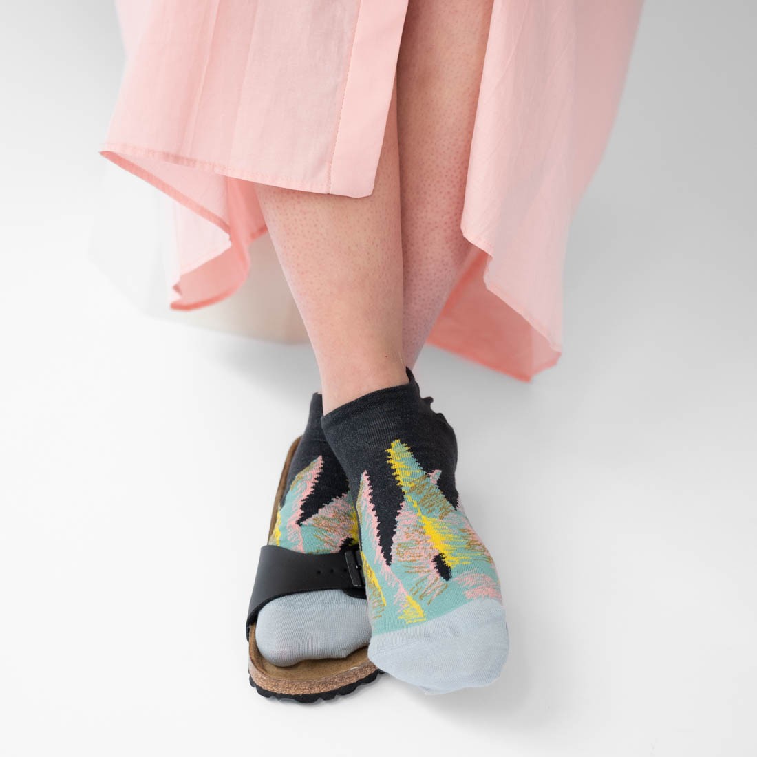 Aloe Short Socks Black Faux