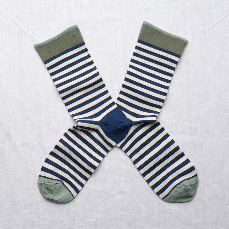 Striped Navy Socks
