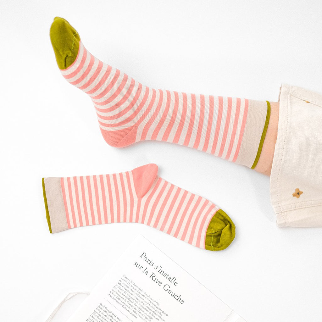Striped Nasturtium Socks