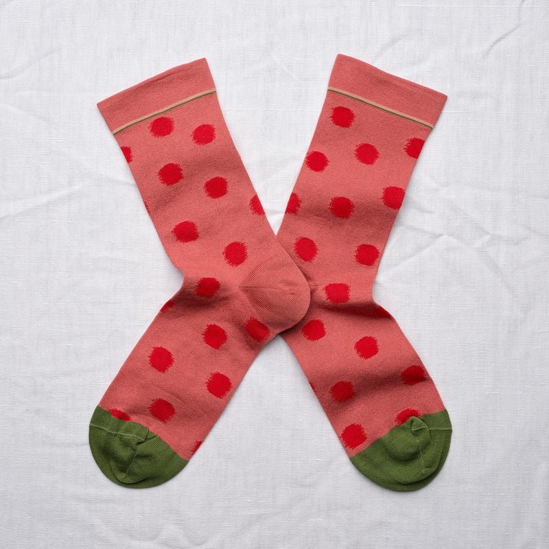 Faded Red Polka Dot Socks