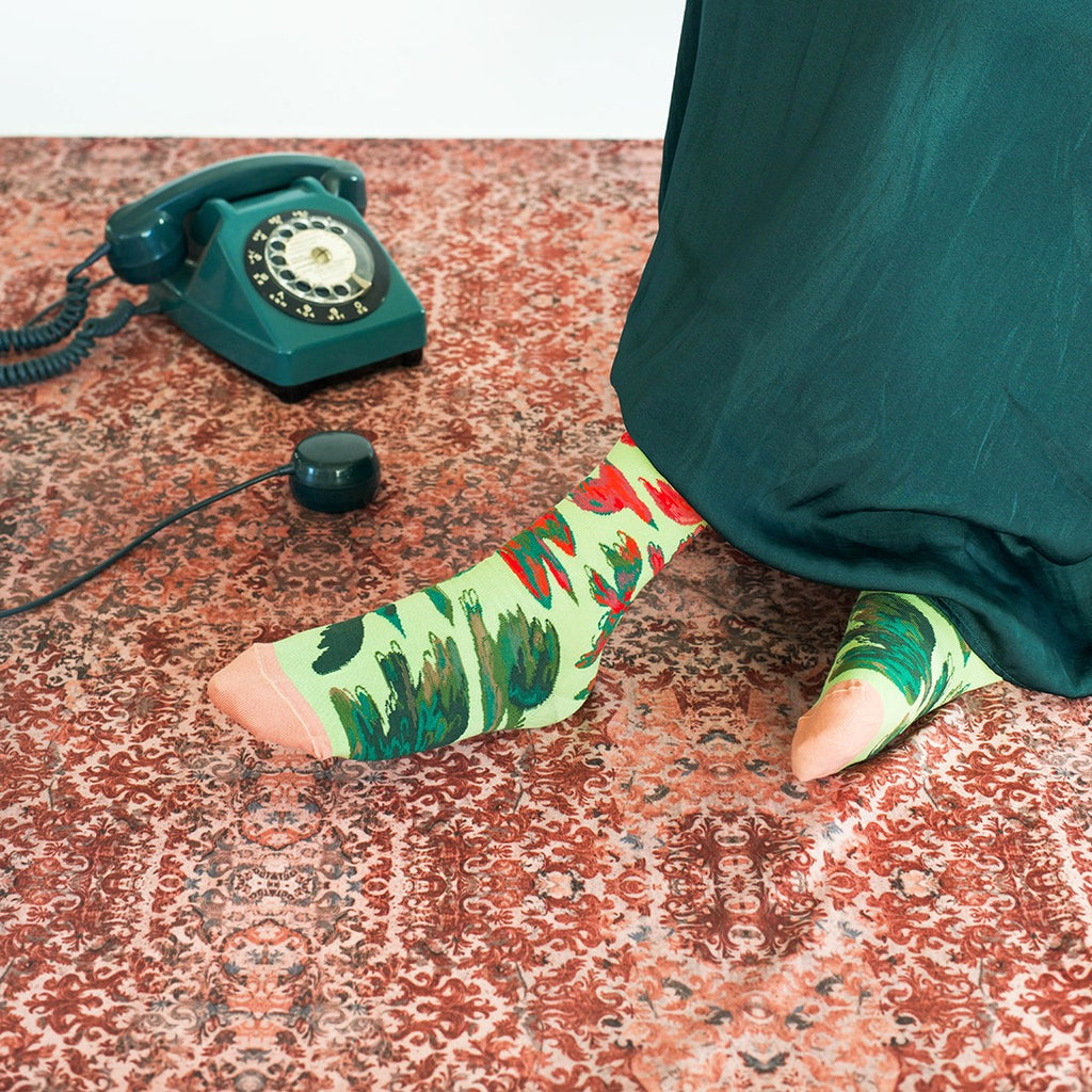 Lime Bird Socks