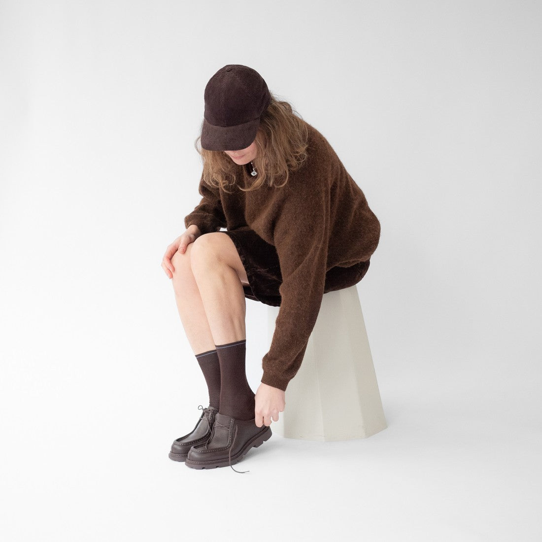 Plain Sepia Sock