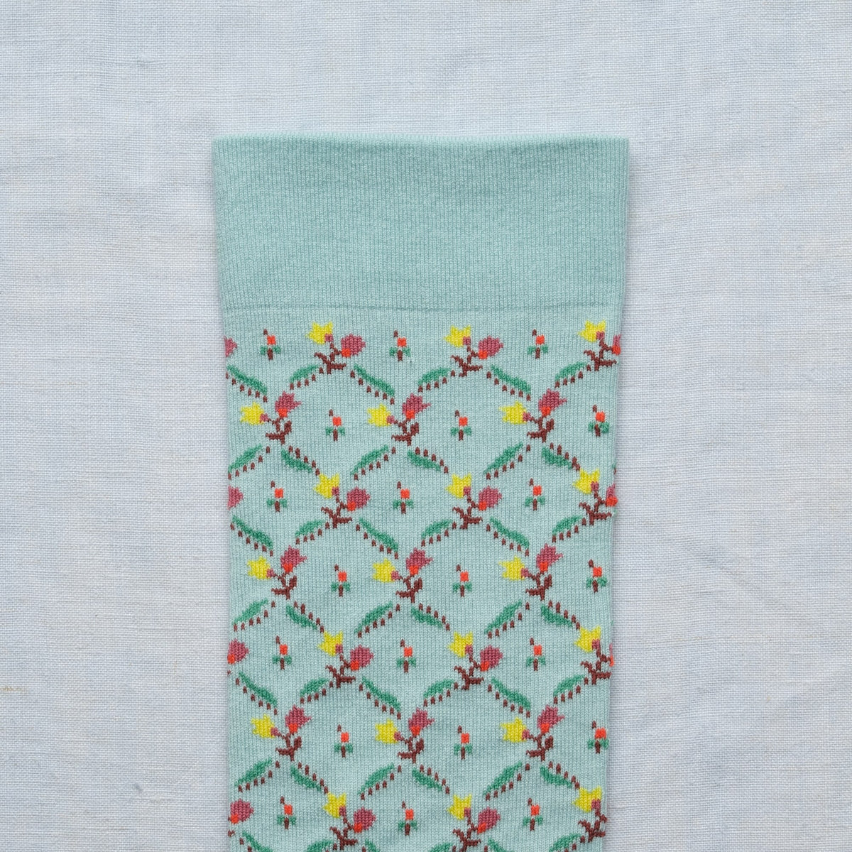 Toile de Jouy - Aqua Floral Trellis