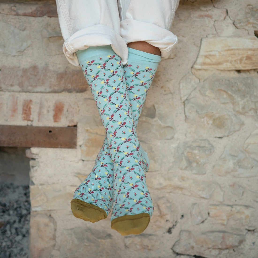 Toile de Jouy - Aqua Floral Trellis