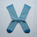 Chaussette Trellis Fleuri Bleu Lavé