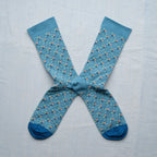 Chaussette Trellis Fleuri Bleu Lavé