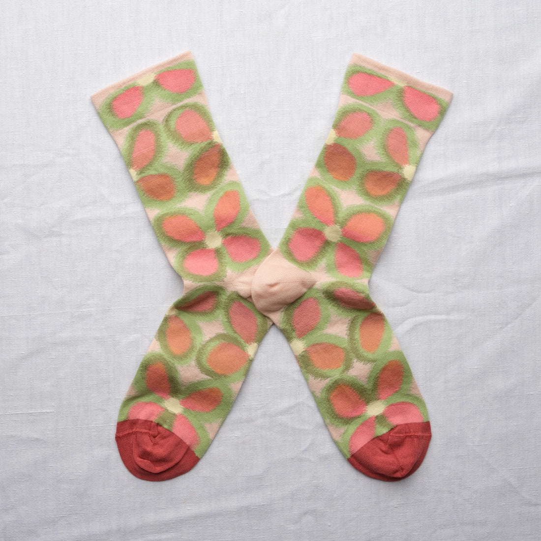 Chaussettes Fleurs Rose Bouton