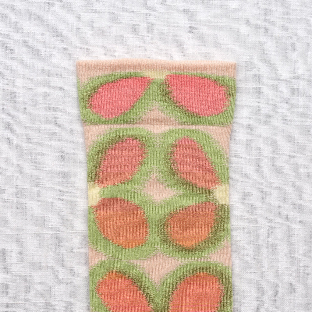 Pink Flower Button Socks