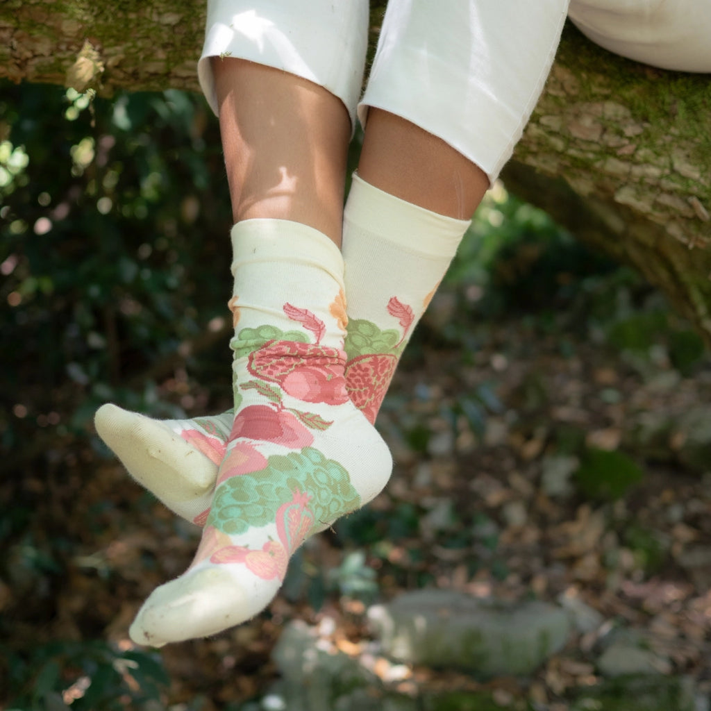 Chaussettes Fruits Ecru