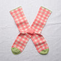 Chaussettes Vichy rose