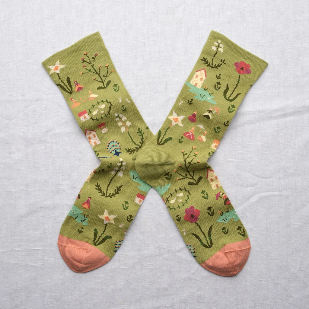 Chaussettes campagne fleurie