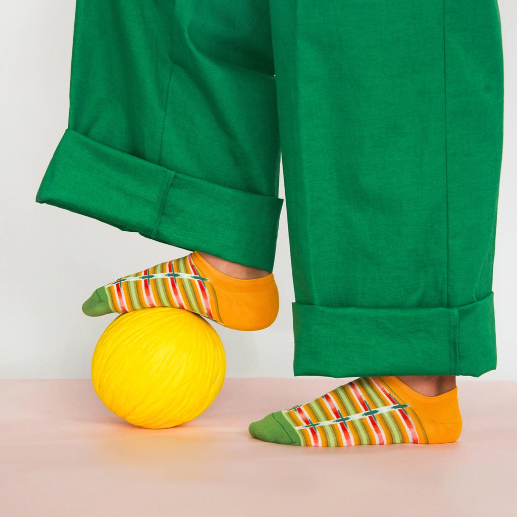 Turmeric Checkered Ankle Socks