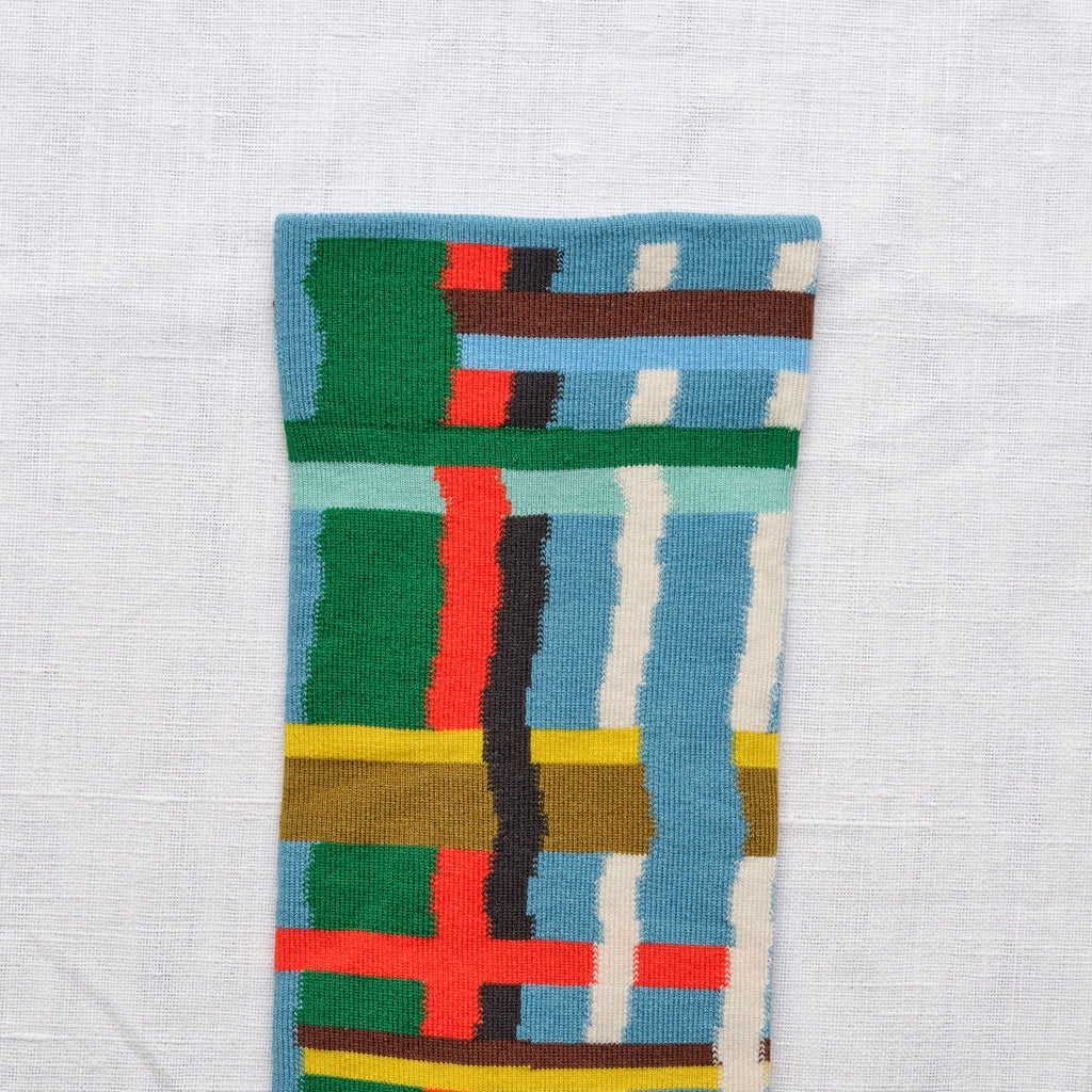 Chaussettes Carreaux Bleu Princier