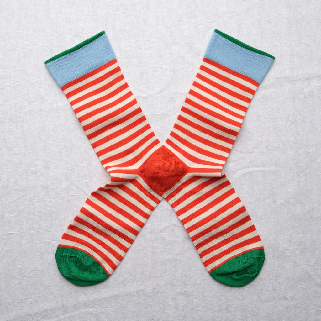 Chaussettes Rayures Vermillon