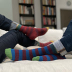Chaussettes Mousse Rayures Indigo