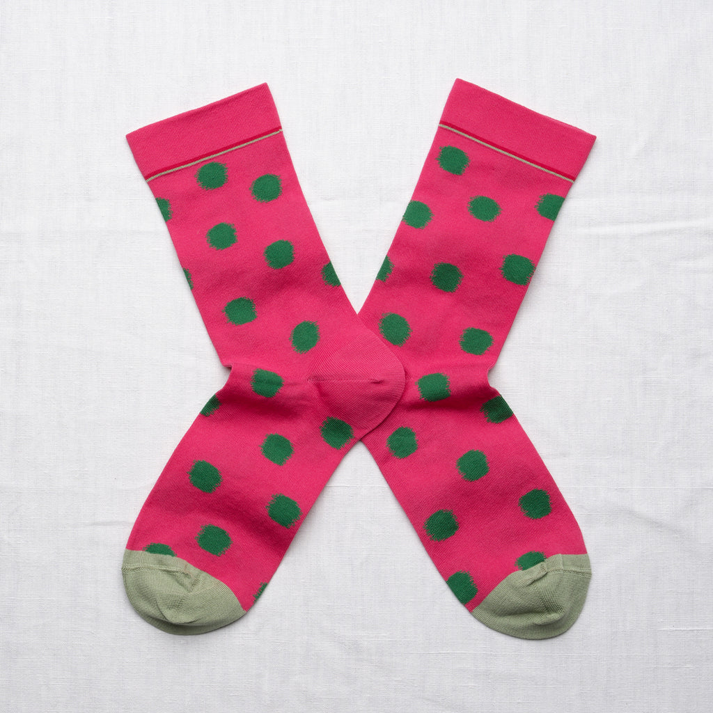 Chaussettes Pois Framboise